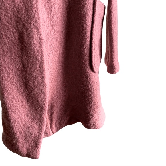 Max Studio Pink Wool Blend Long Line Zip Down Jacket Blazer Size Large - Picture 7 of 12